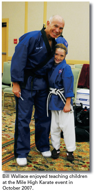 Bill Wallace enjoyed teaching children at the Mile High Karate event in October 2007.